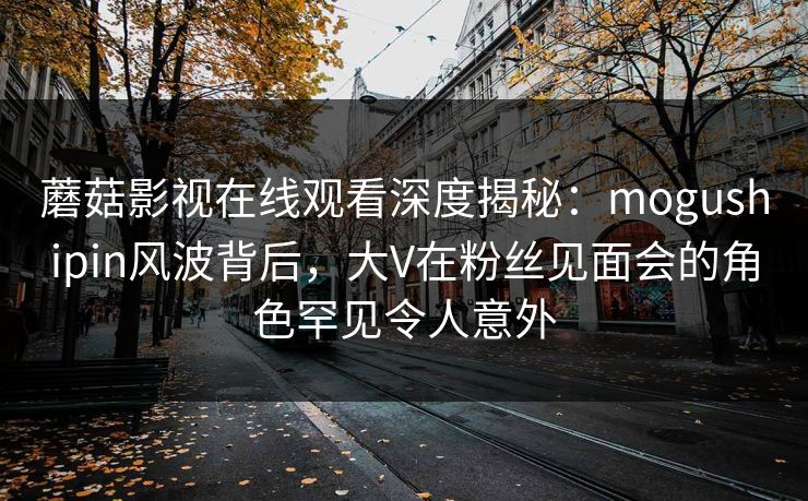 蘑菇影视在线观看深度揭秘：mogushipin风波背后，大V在粉丝见面会的角色罕见令人意外