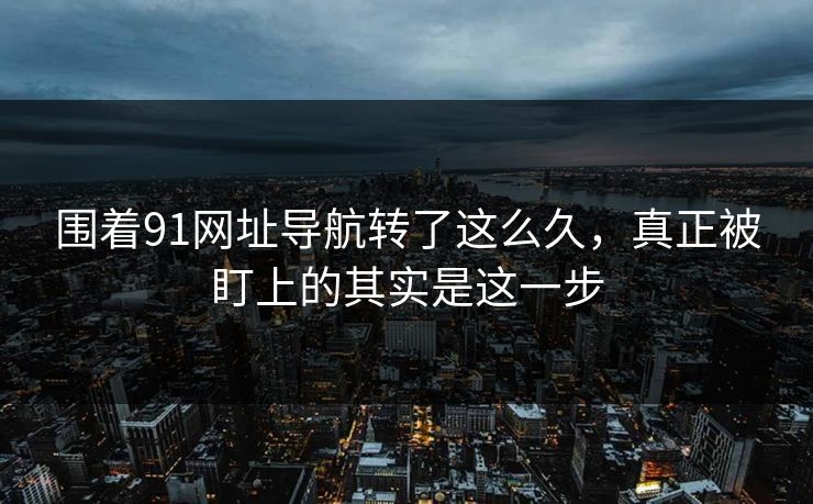 围着91网址导航转了这么久，真正被盯上的其实是这一步